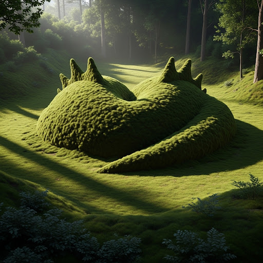 Una creatura forgiata dalla terra e ricoperta da vegetazione.